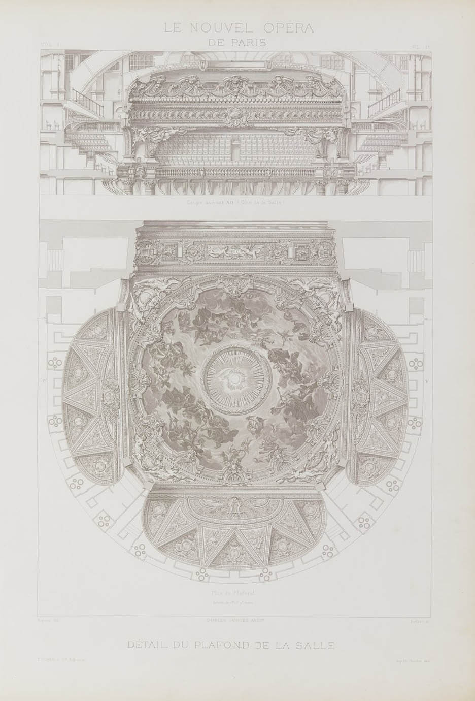 Détail du plafond de la salle, vol. I  © Cité de l'architecture & du patrimoine/Musée des Monuments français