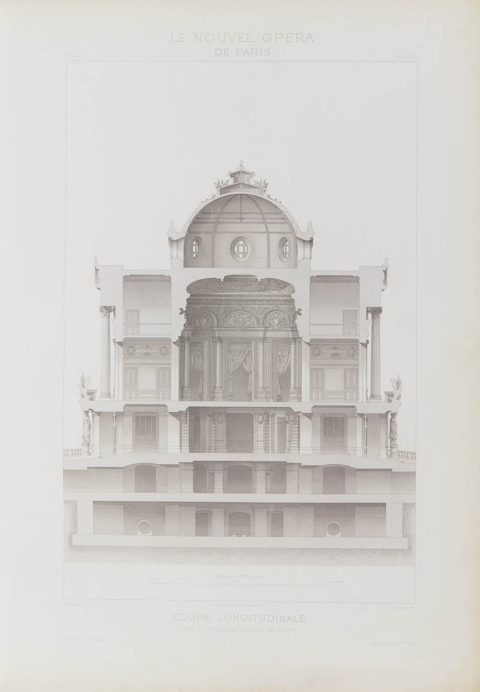 Coupe longitudinale, vol. I  © Cité de l'architecture & du patrimoine/Musée des Monuments français