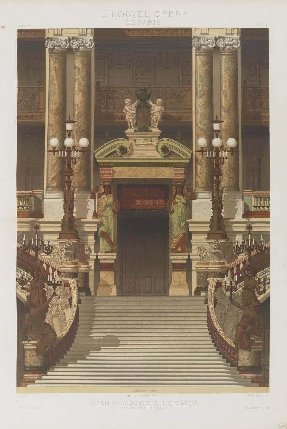 Grand escalier d'honneur, vol. II  © Cité de l'architecture & du patrimoine/Musée des Monuments français