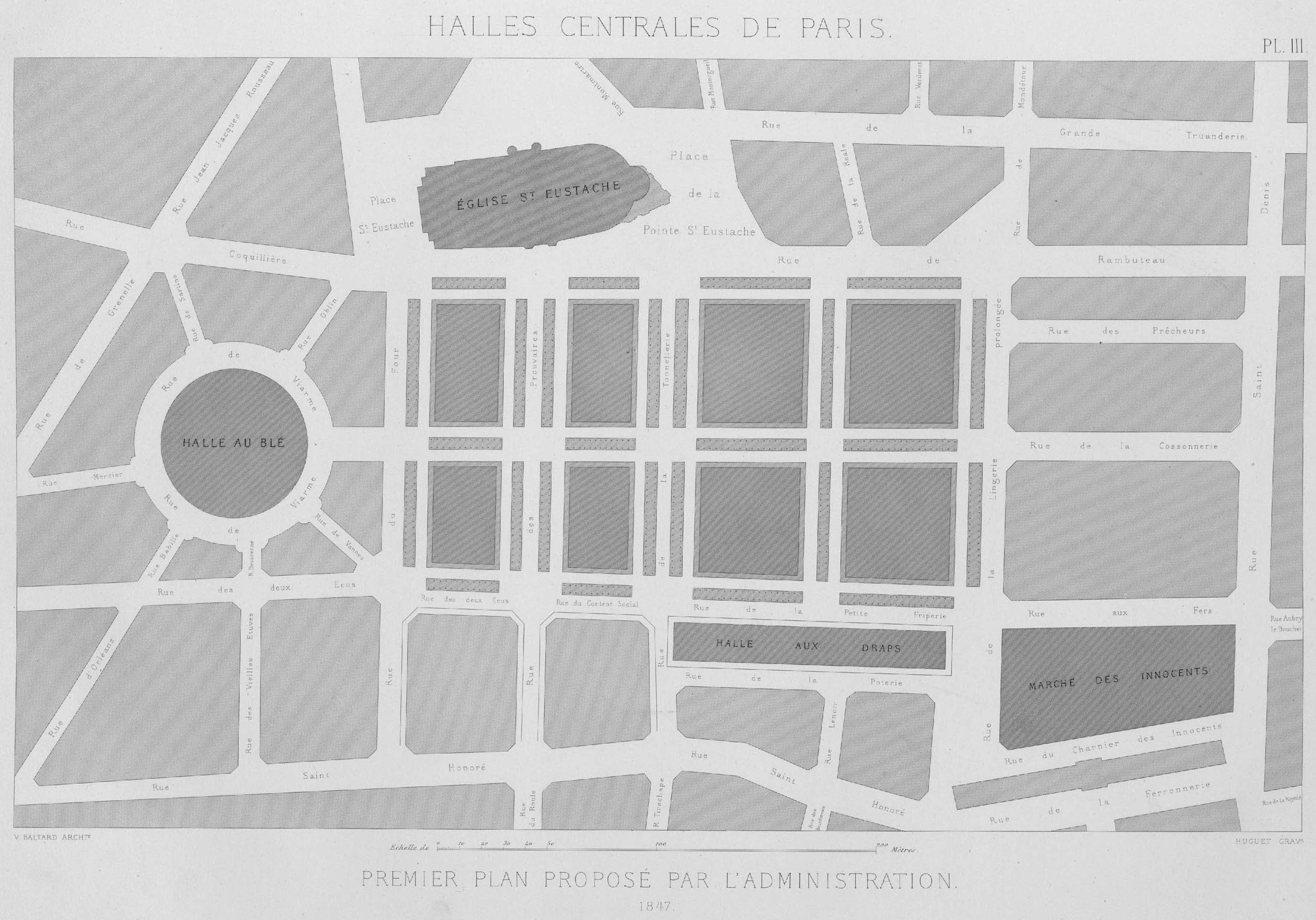 Premier plan proposé par l’administration, 1847 © Cité de l'architecture & du patrimoine/Musée des Monuments français