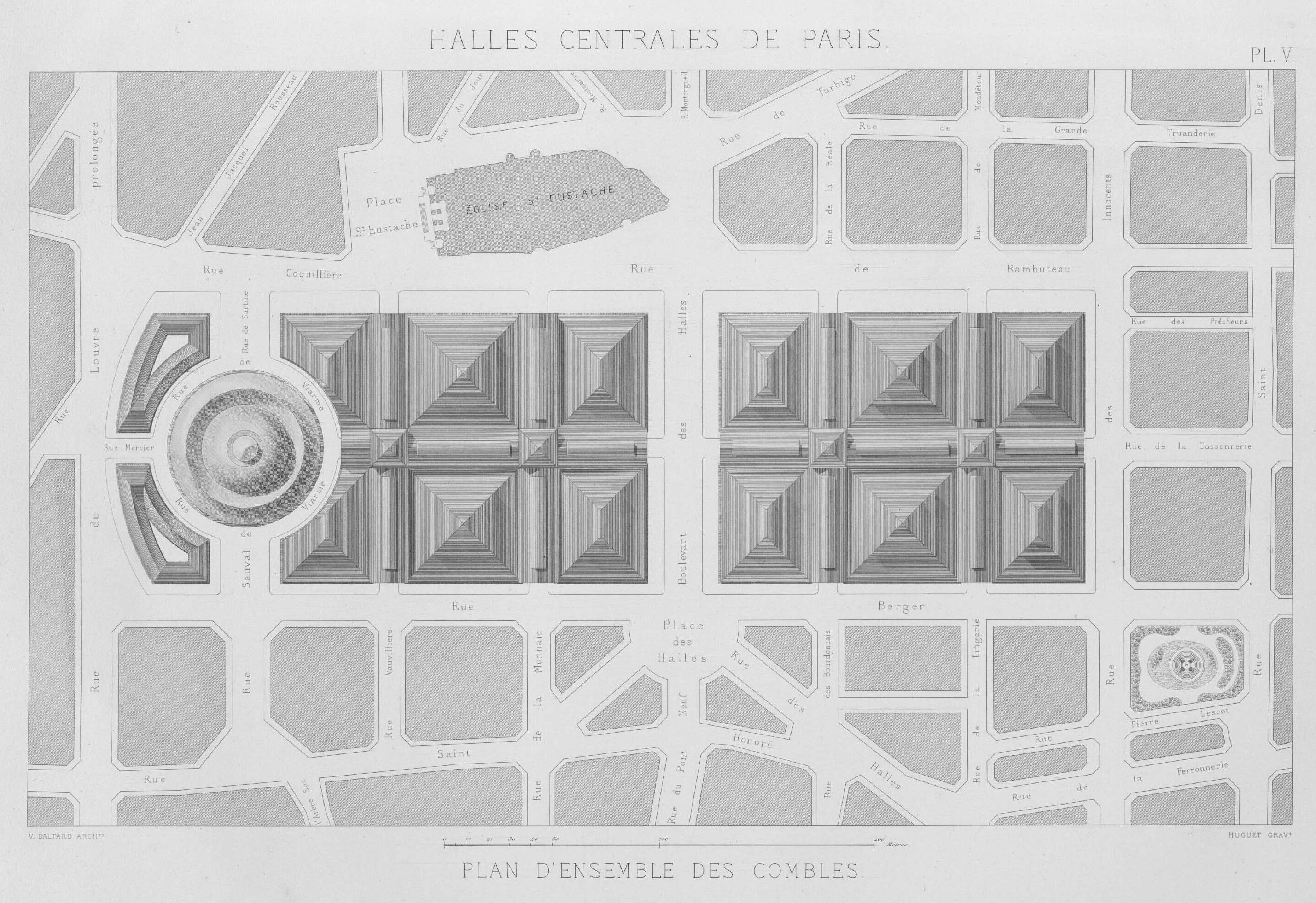 Plan d'ensemble des combles © Cité de l'architecture & du patrimoine/Musée des Monuments français