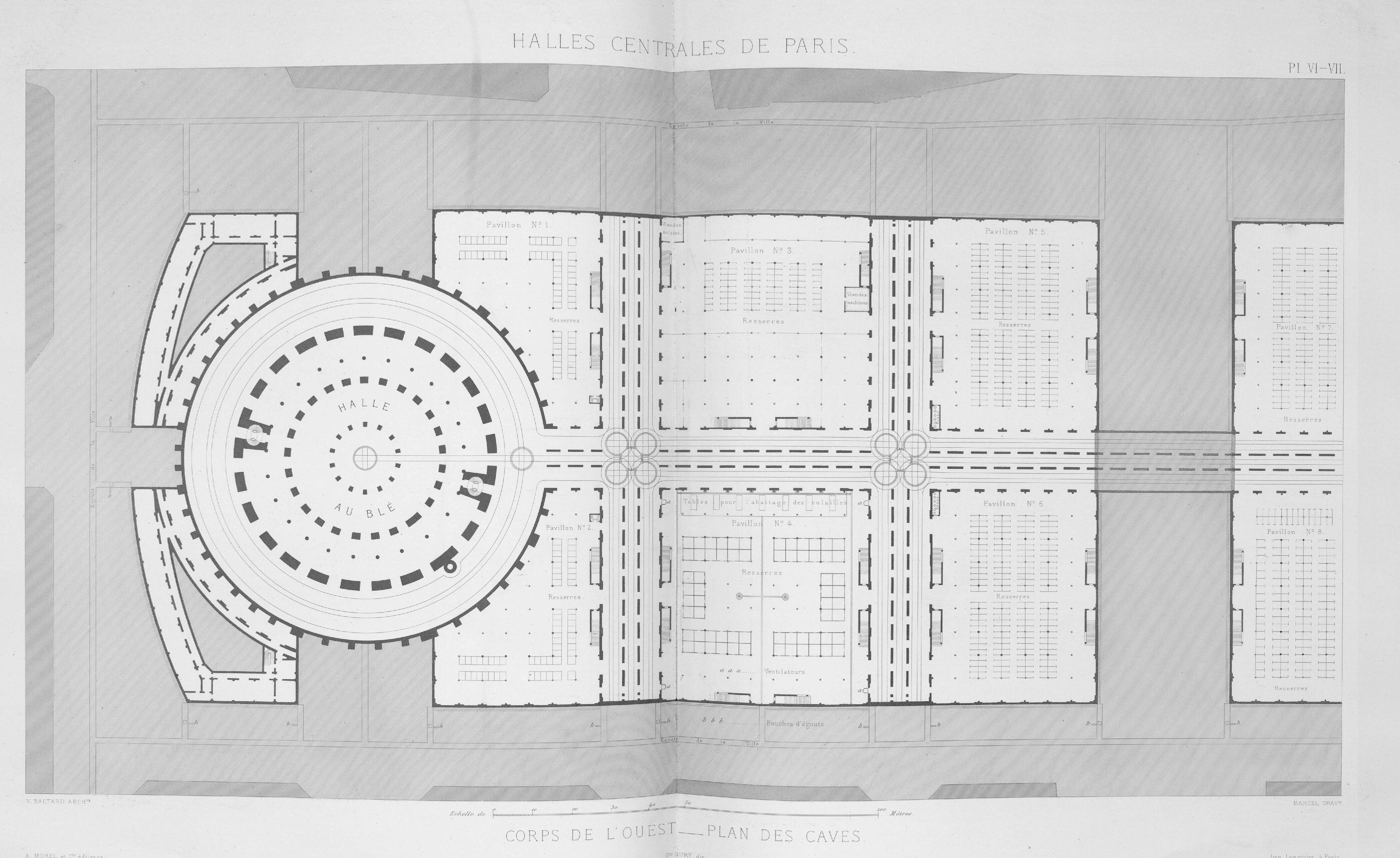 Corps de l’ouest, plan des caves © Cité de l'architecture & du patrimoine/Musée des Monuments français