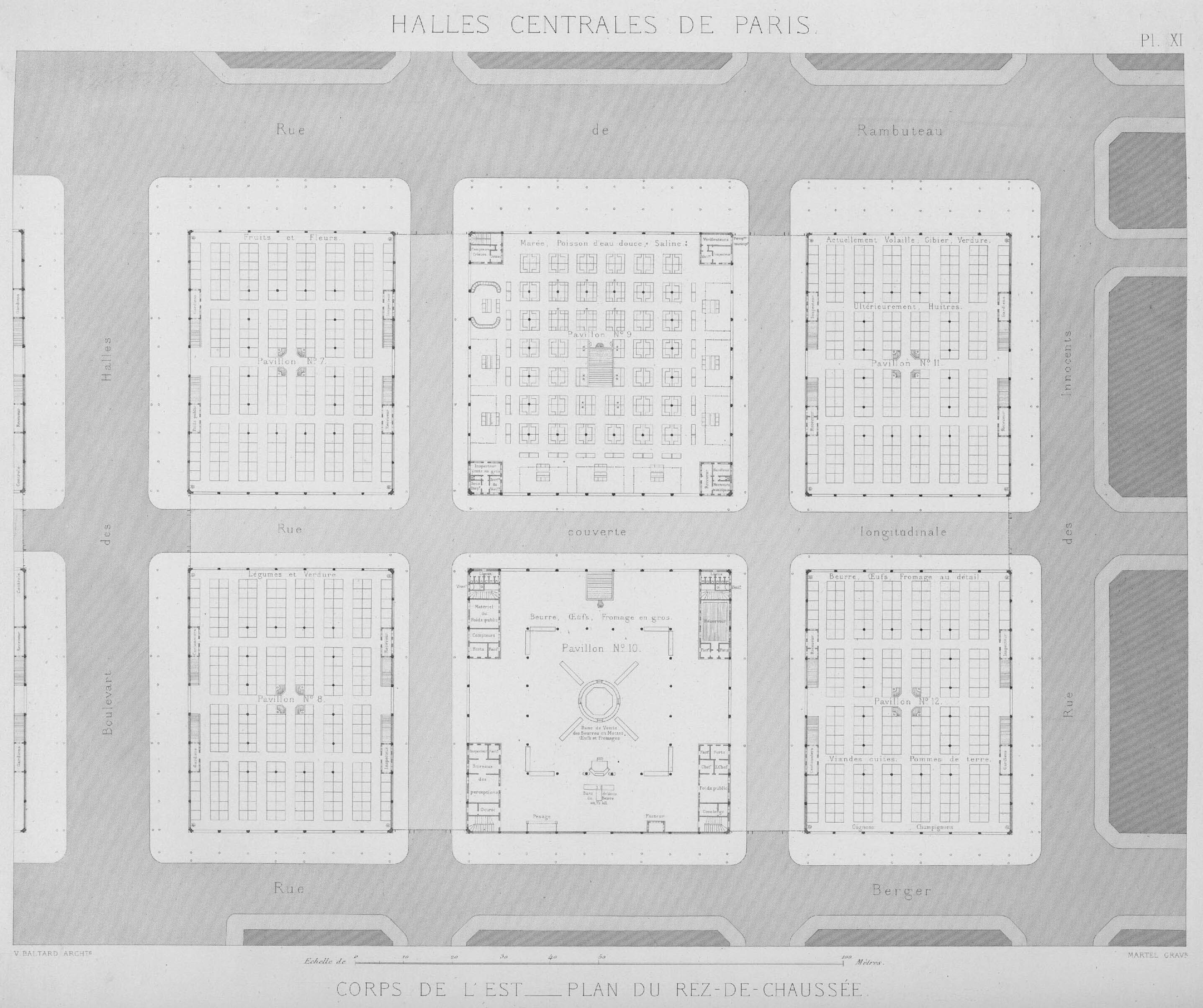 Corps de l’est, plan du rez-de-chaussée © Cité de l'architecture & du patrimoine/Musée des Monuments français