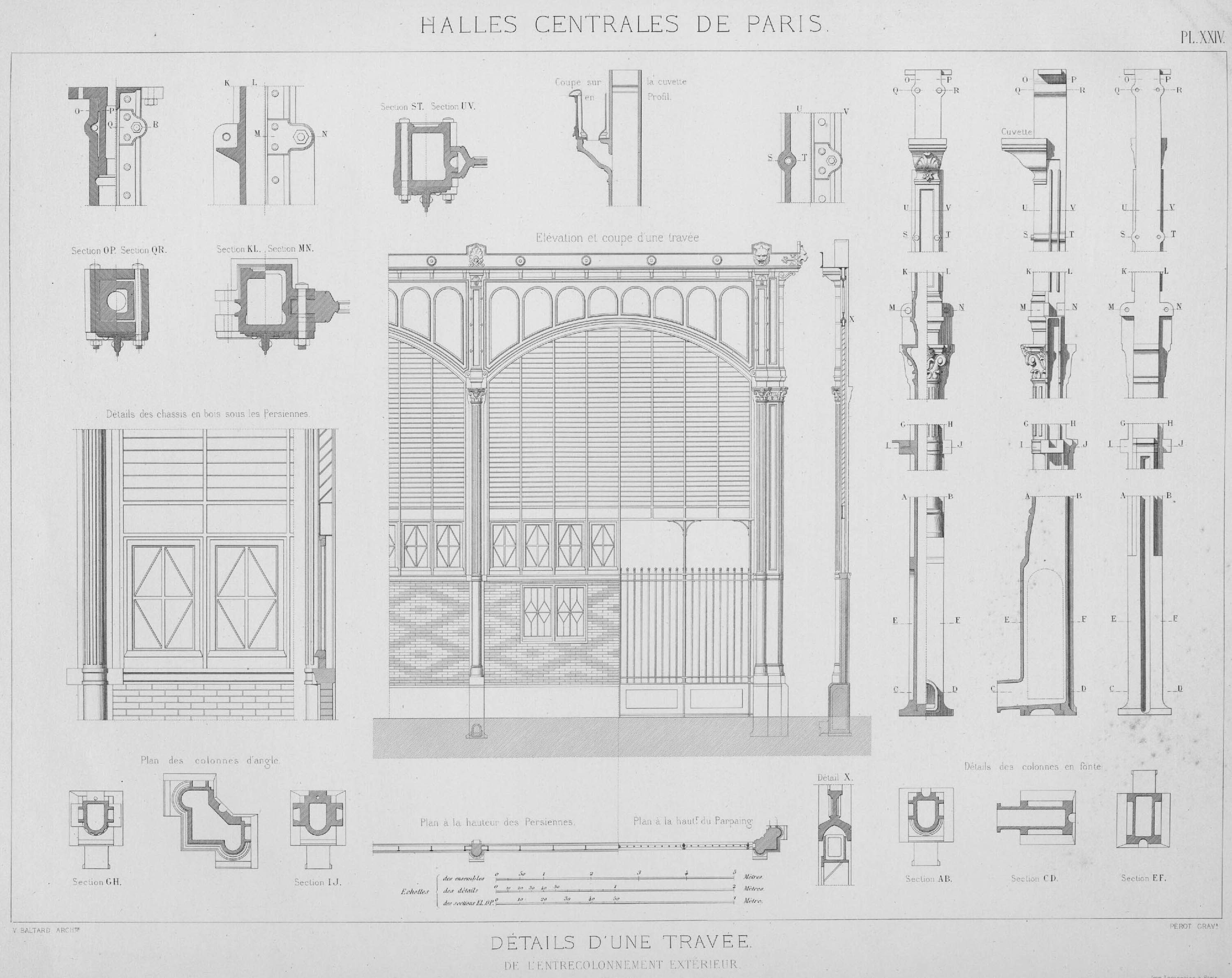 Détails d'une travée de l'entrecolonnement extérieur © Cité de l'architecture & du patrimoine/Musée des Monuments français