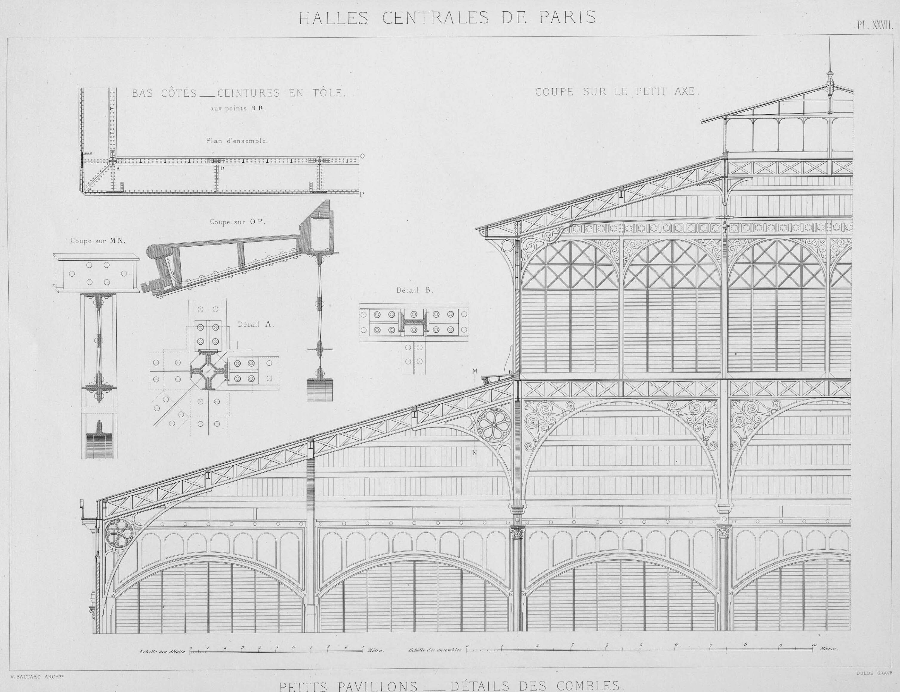 Petits pavillons, détails des combles © Cité de l'architecture & du patrimoine/Musée des Monuments français