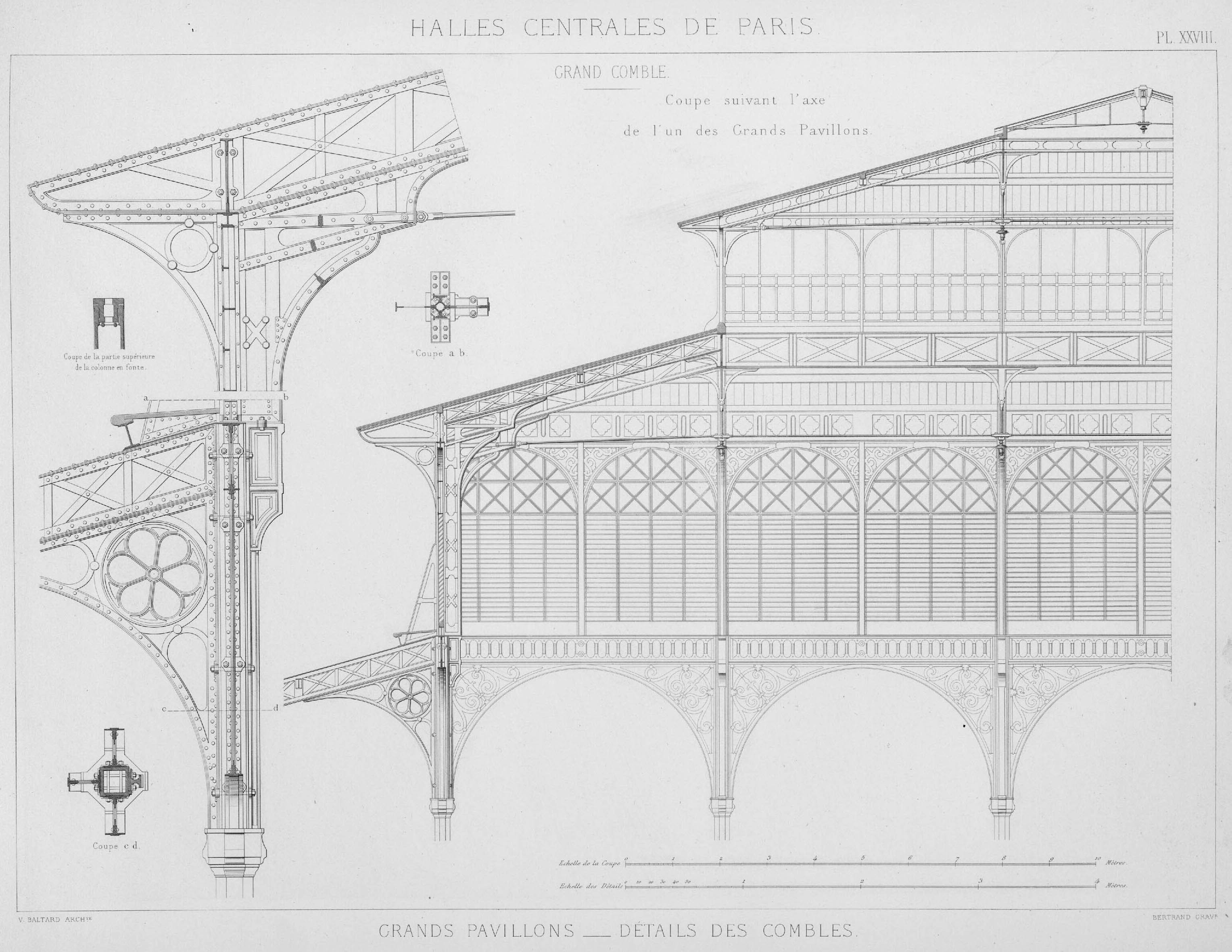 Grands pavillons, détails des combles © Cité de l'architecture & du patrimoine/Musée des Monuments français